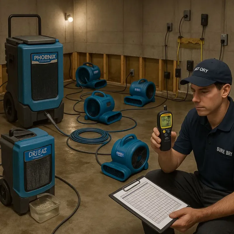 Structural Drying and Dehumidification process in Hidalgo, TX